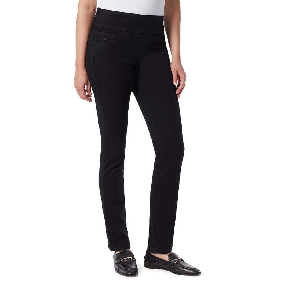 Gloria Vanderbilt Jeans Womens 4 Black Rinse Denim Amanda Pull On Pants NWT‎